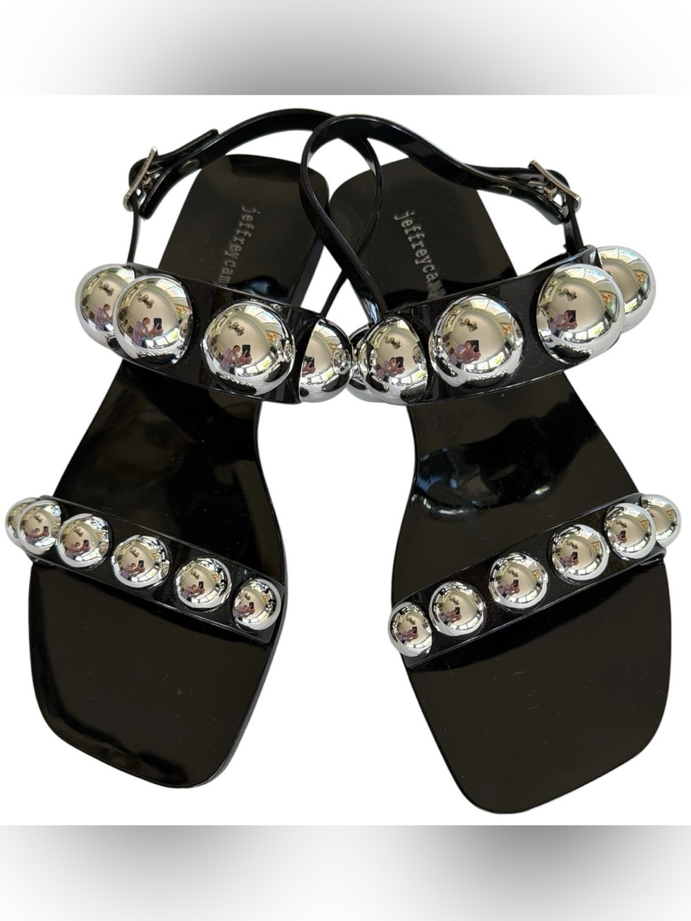 Jeffrey Campbell Gumdrop Sandal in Black and Silver Size 36 New